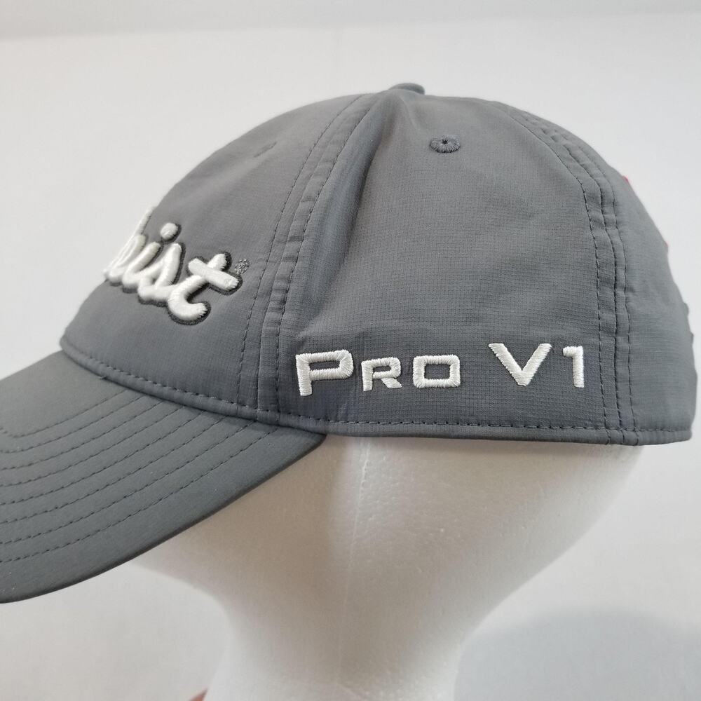 Foot Joy Titleist Patch Hat Cap Strap Back Gray Pro V1 FJ Golf Embroidered